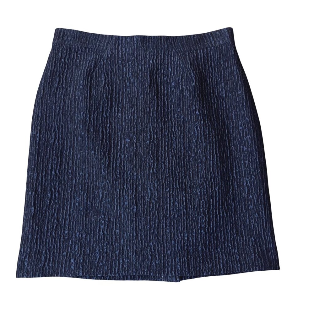 Ann Taylor Women’s Skirt Size 12 Used Blue Black Textured Lined